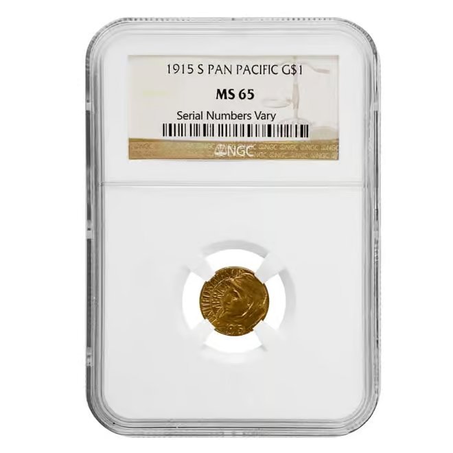 1915 S Panama Pacific Gold $1 Commemorative Coin NGC MS 65