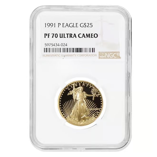 1991 P 1/2 oz $25 Proof Gold American Eagle NGC PF 70 UCAM