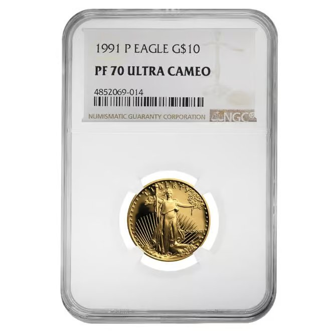 1991 P 1/4 oz $10 Proof Gold American Eagle NGC PF 70 UCAM