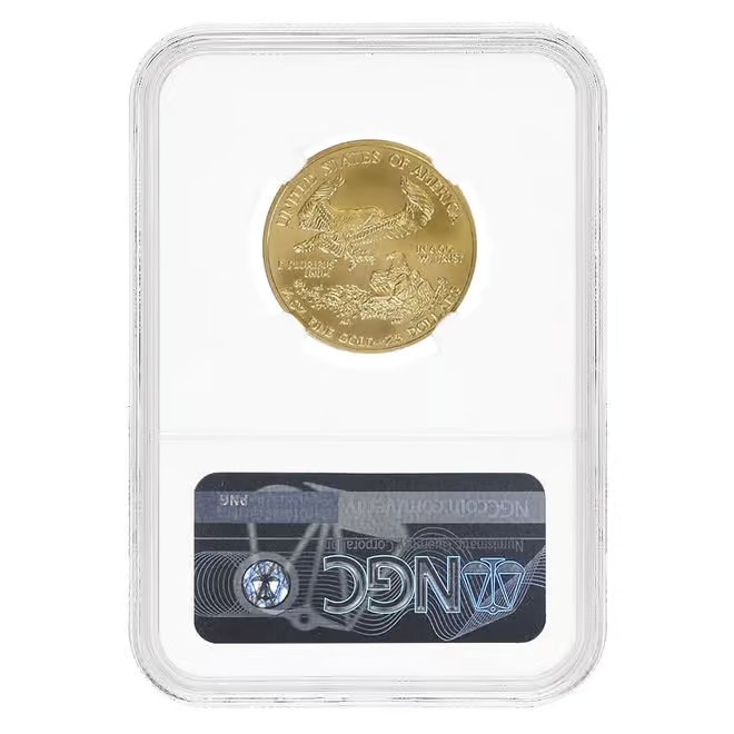 2008 W 1/2 oz $25 Burnished Gold American Eagle NGC MS 70