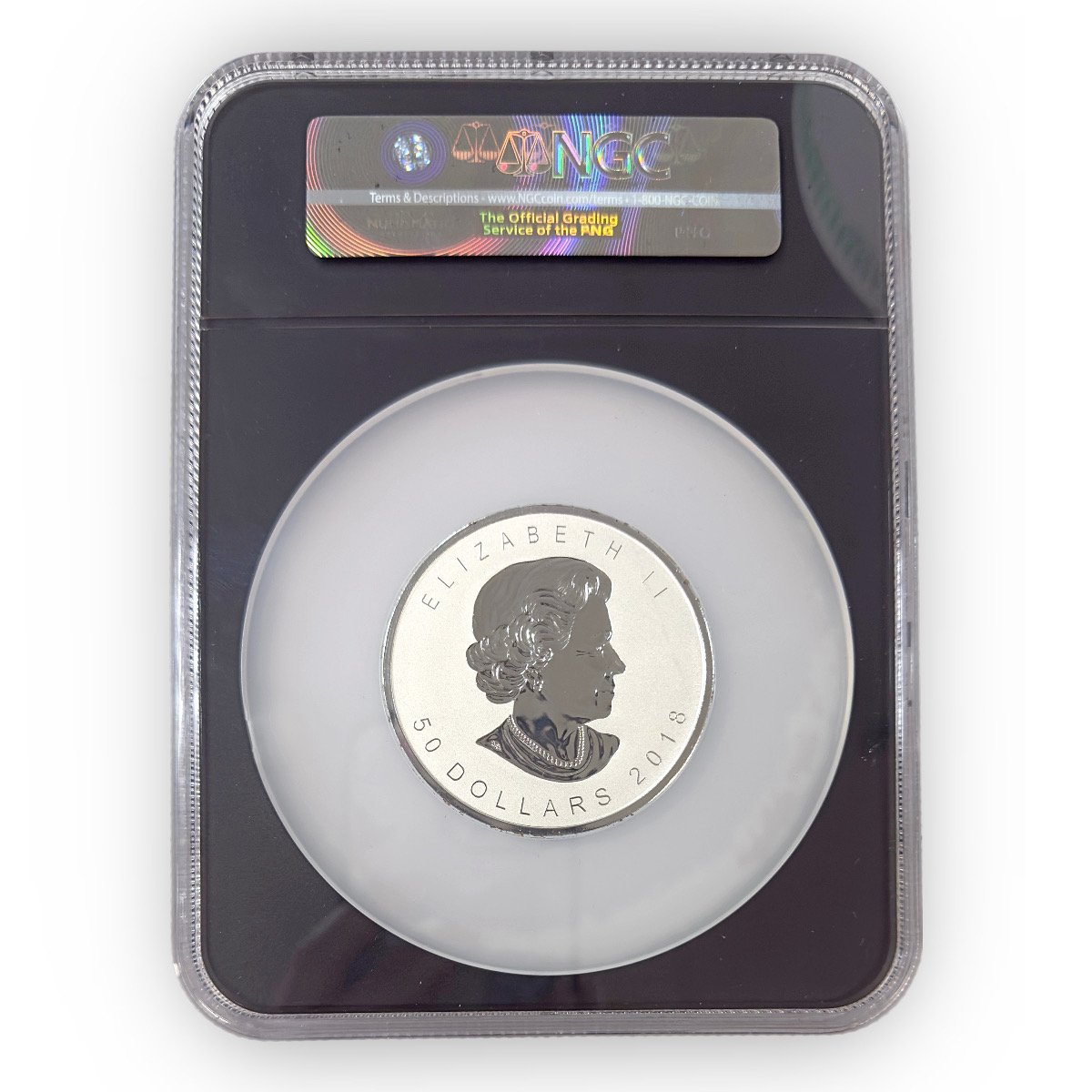 Certified Canadian Silver Maple Leaf Incuse $50 3 oz. 2018 PF70 NGC - IN BOX