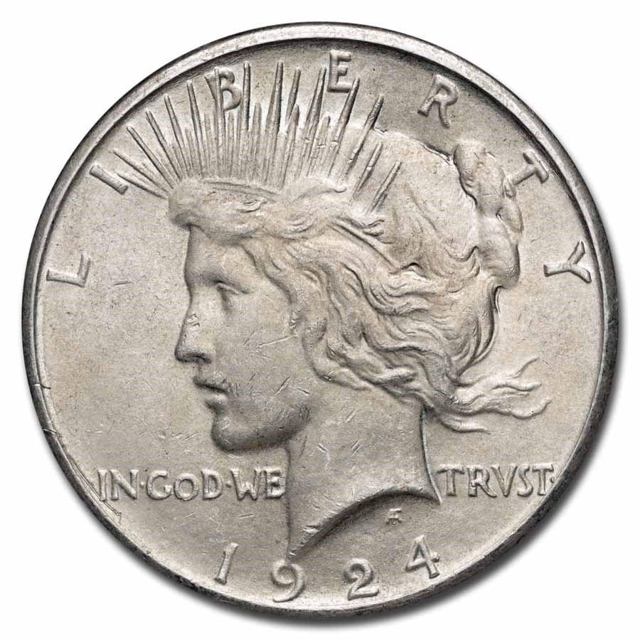 1924-S Peace Dollar BU Details (Cleaned)