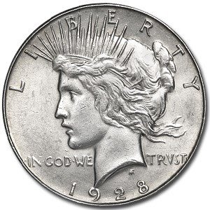 1928-S Peace Dollar BU Details (Cleaned)