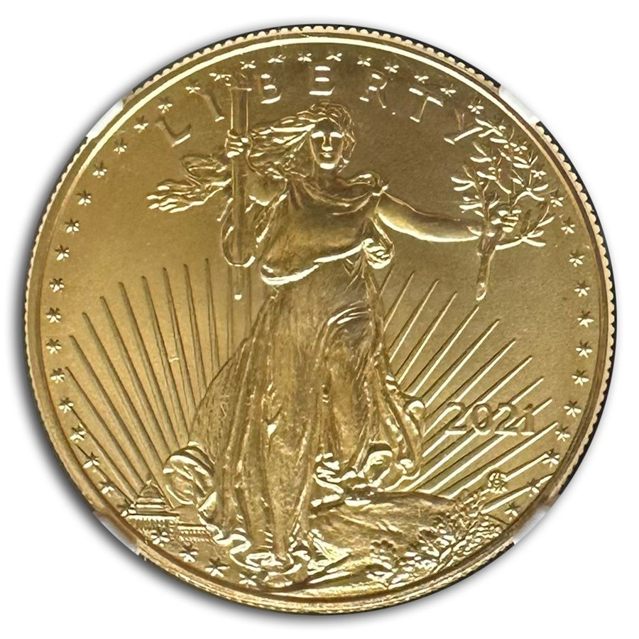 2021 1 oz American Gold Eagle (T2) MS-70 NGC (First Production)