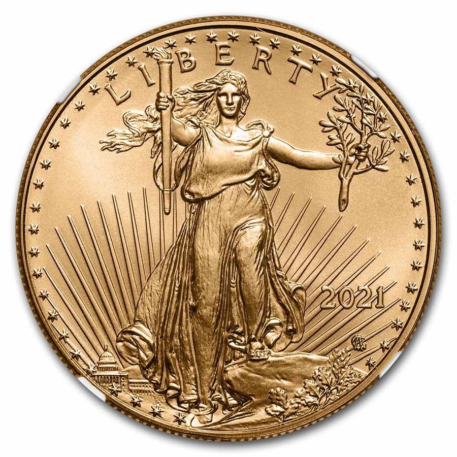 2021 1 oz American Gold Eagle (Type 2) MS-70 NGC (FDI)