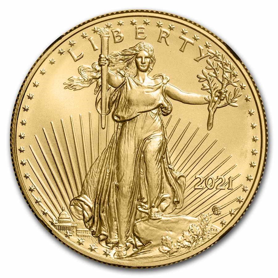 2021 1 oz American Gold Eagle (Type 2) MS-70 NGC (FR, Gold Label)