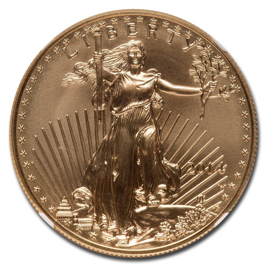 2014-W 1 oz Burnished Gold Eagle MS-70 NGC