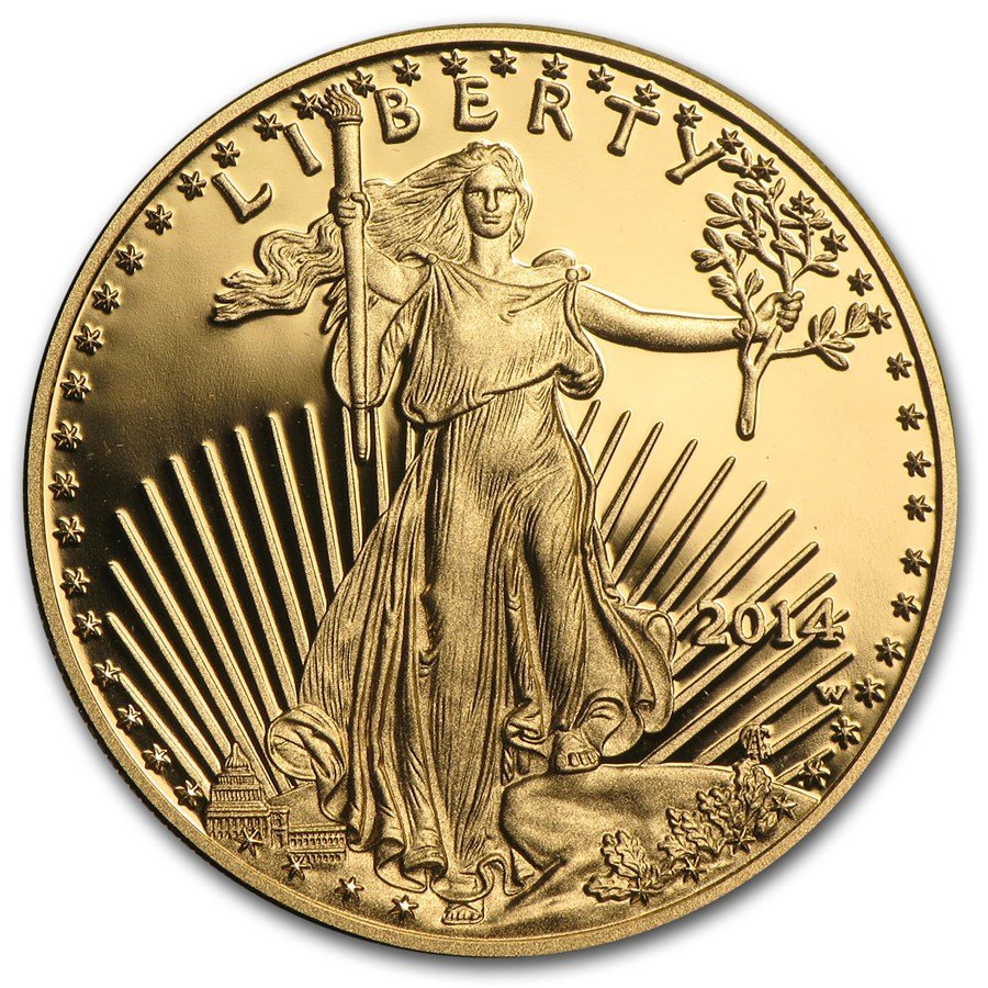 2014-W 1 oz Proof American Gold Eagle (w/Box & COA)