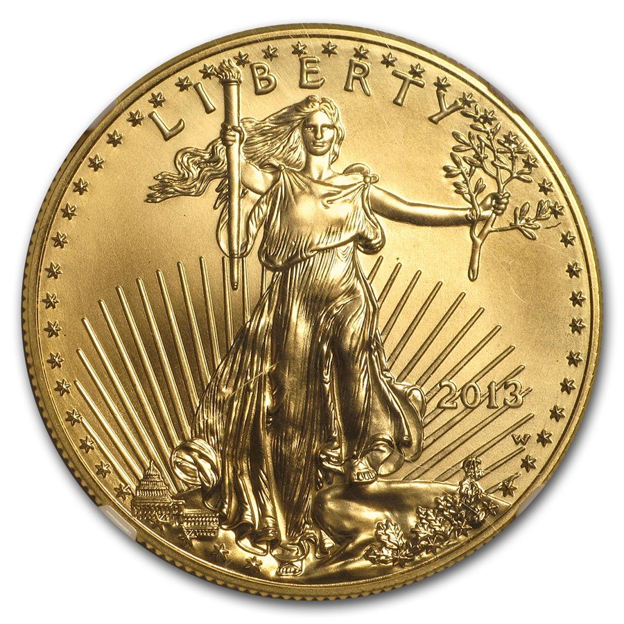 2013-W 1 oz Burnished Gold Eagle MS-70 NGC (ER/FR)