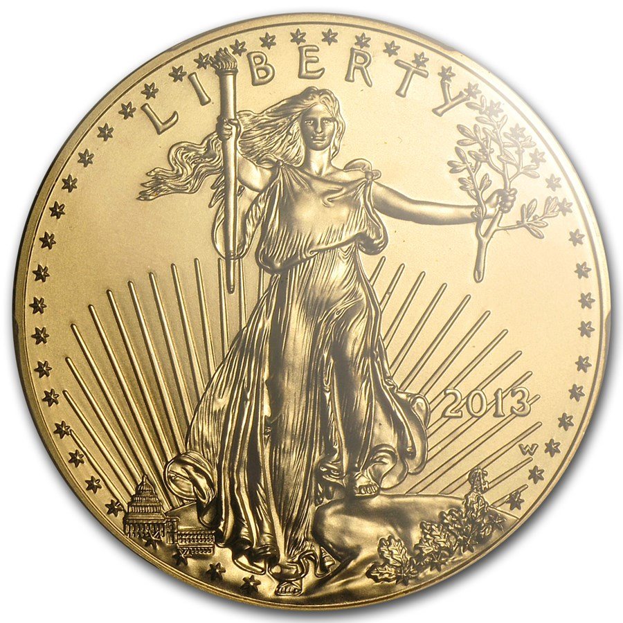 2013-W 1 oz Burnished Gold Eagle MS/SP-70 PCGS