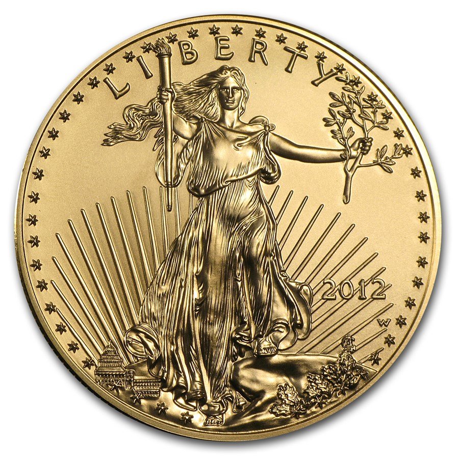 2012-W 1 oz Burnished Gold Eagle (w/Box & COA)