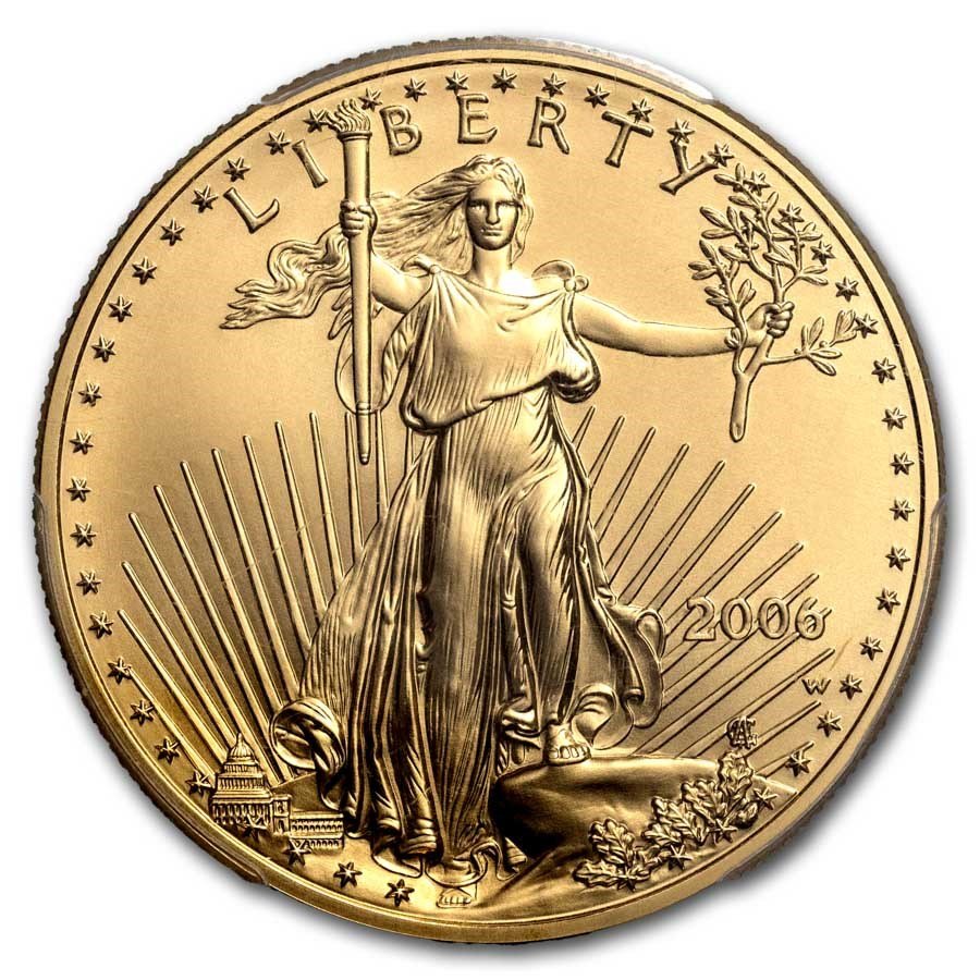 2006-W 1 oz Burnished Gold Eagle SP/MS-70 PCGS (20th Anniversary)