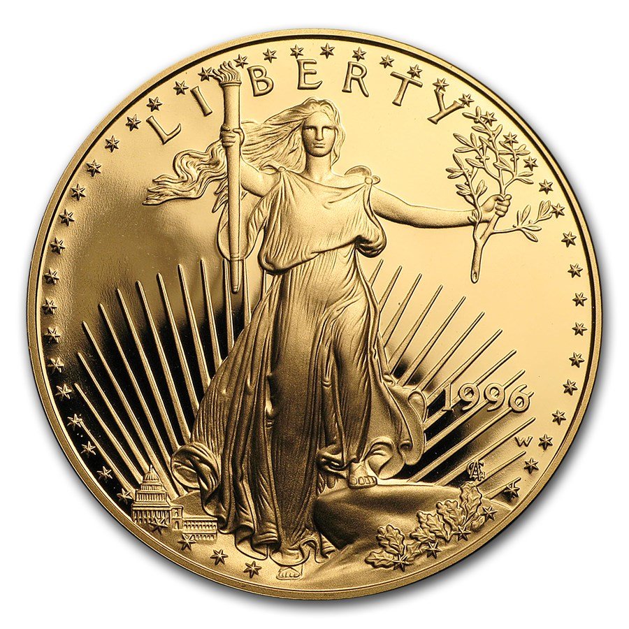1996-W 1 oz Proof American Gold Eagle (w/Box & COA)