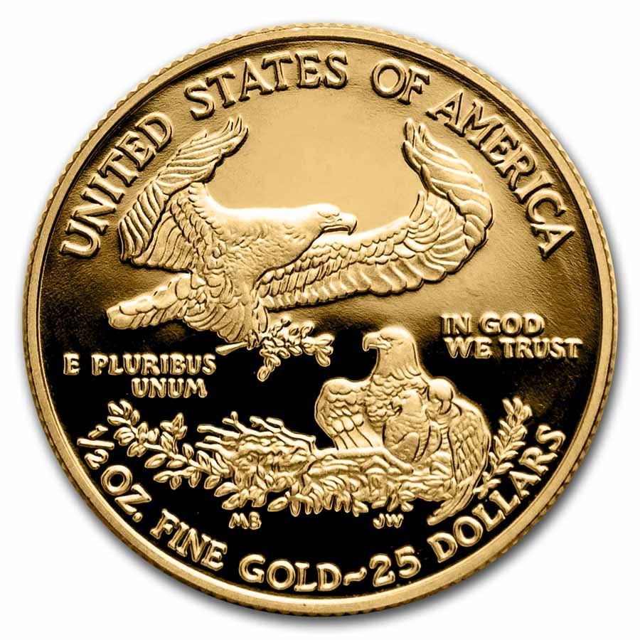 2021-W 1/2 oz Proof American Gold Eagle (Type 1) (w/Box & COA)