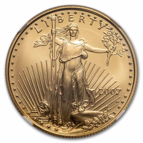 2007-W 1/2 oz Burnished American Gold Eagle MS-70 NGC