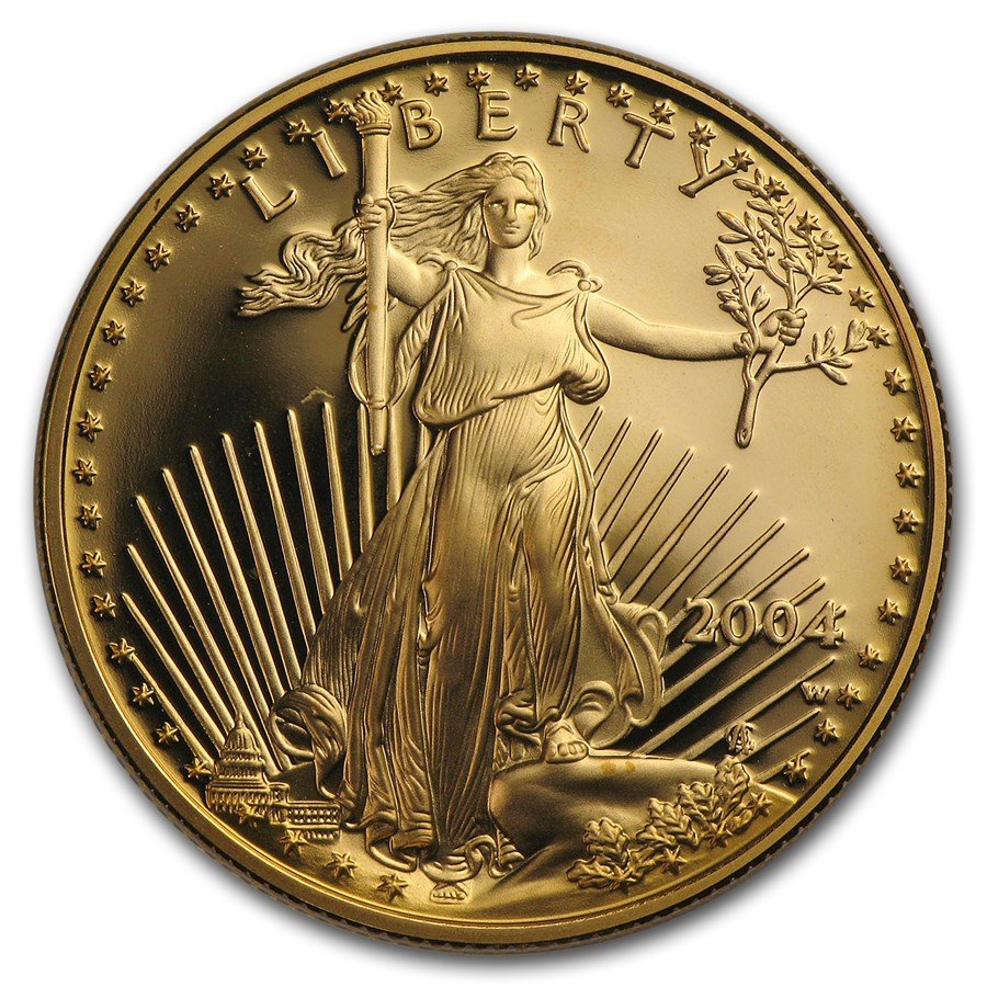 2004-W 1/2 oz Proof American Gold Eagle (w/Box & COA)