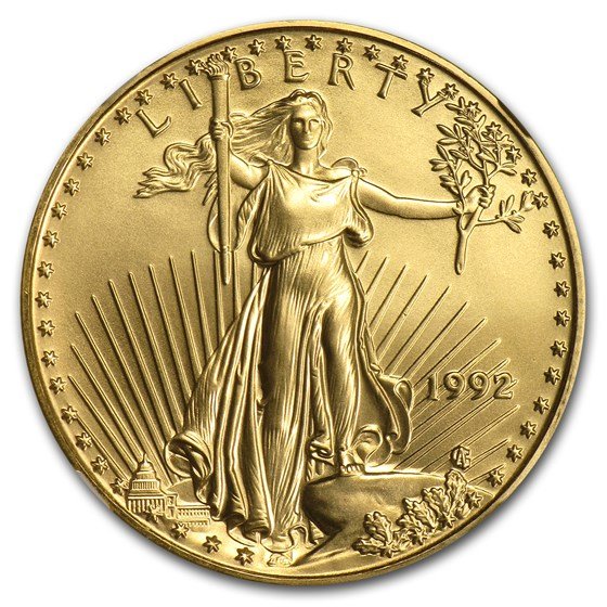 1992 1/2 oz American Gold Eagle MS-70 NGC