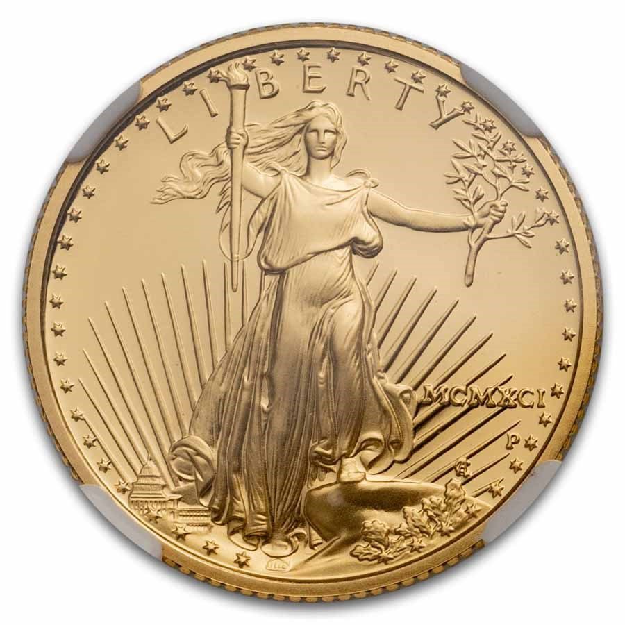 1991-P 1/4 oz Proof American Gold Eagle PF-70 UCAM NGC
