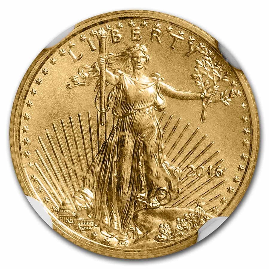 1/10 oz American Gold Eagle MS-70 NGC (Random Year/Signature)