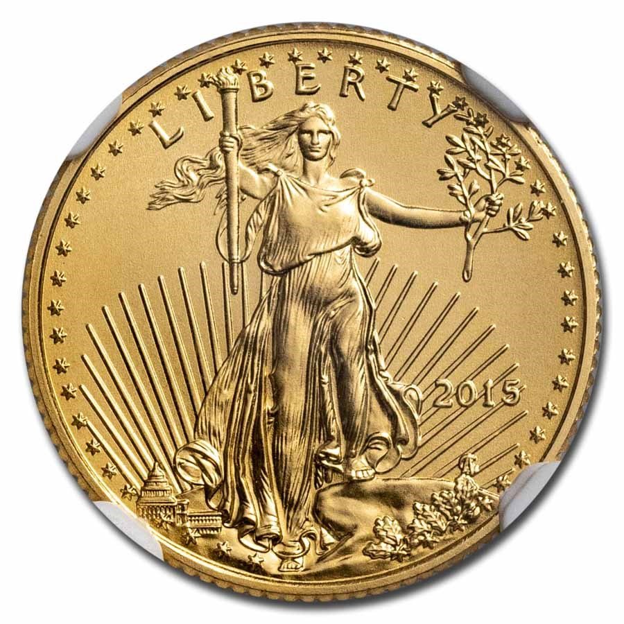 2015 1/10 oz American Gold Eagle MS-70 NGC