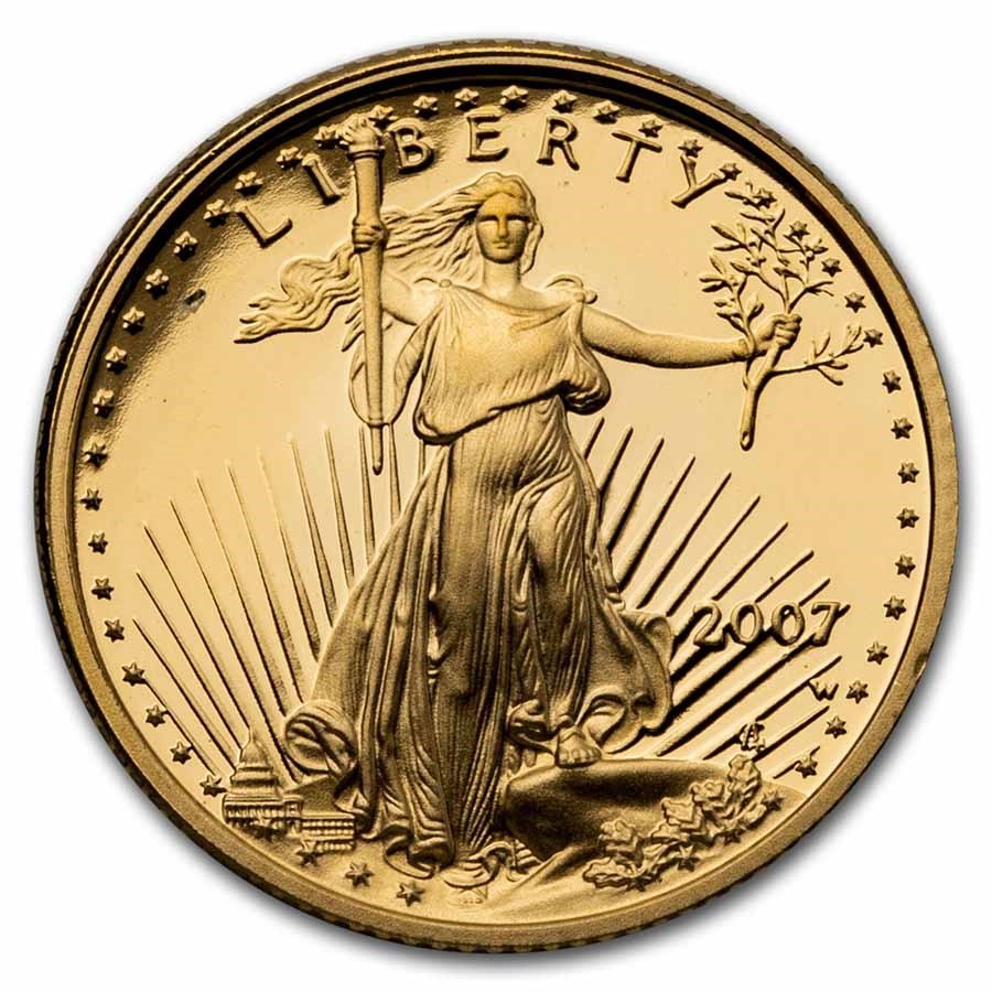 2007-W 1/10 oz Proof American Gold Eagle (w/Box & COA)