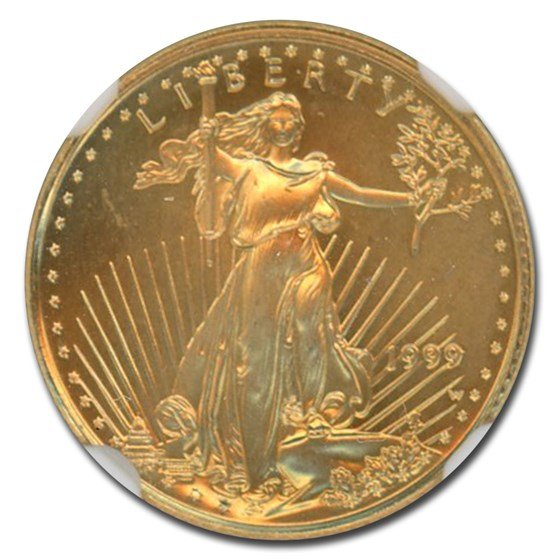 1999-W 1/10 oz American Gold Eagle MS-69 NGC (W Variety, Frost)