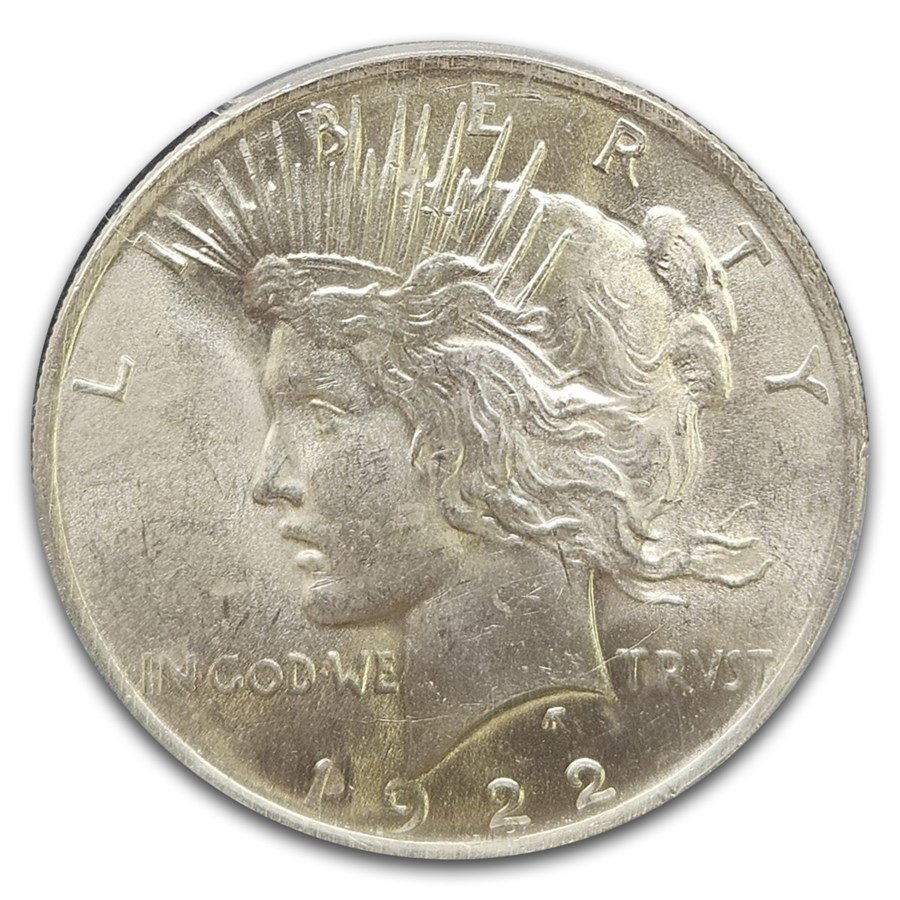 1922 Peace Dollar MS-62 PCGS (VAM 2F Hair Pin)
