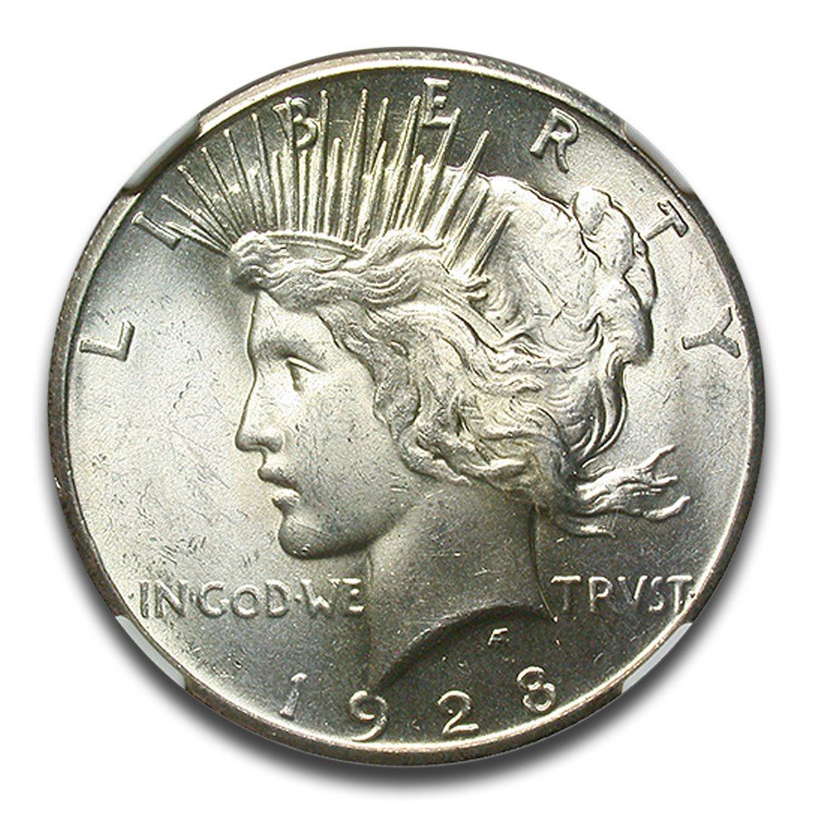 1928 Peace Dollar MS-64+ NGC