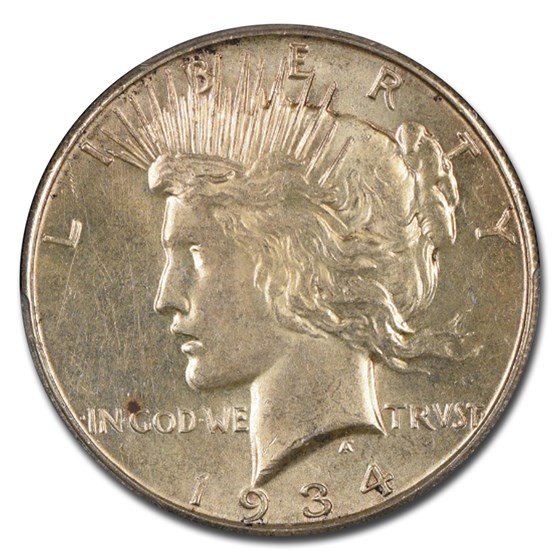 1934-S Peace Dollar AU-58 PCGS