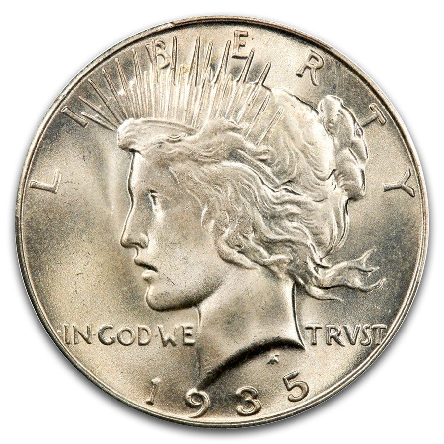 1935-S Peace Dollar MS-66 PCGS