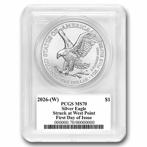 2026-(W) American Silver Eagle MS-70 PCGS (FDI, Black Label)