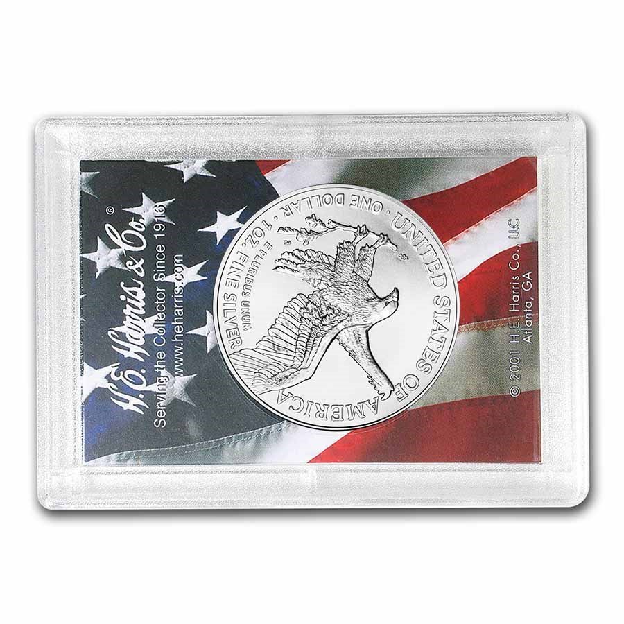 2025 1 oz Silver Eagle - w/Harris Holder, American Flag Design