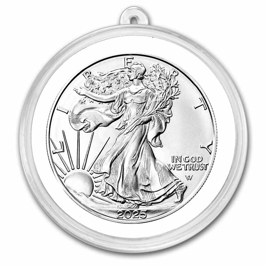 2025 1 oz American Silver Eagle - w/Holiday Tin, Santa's Buckle