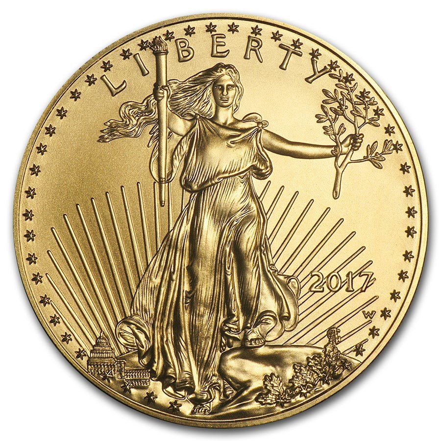 2017-W 1 oz Burnished Gold Eagle (w/Box & COA)