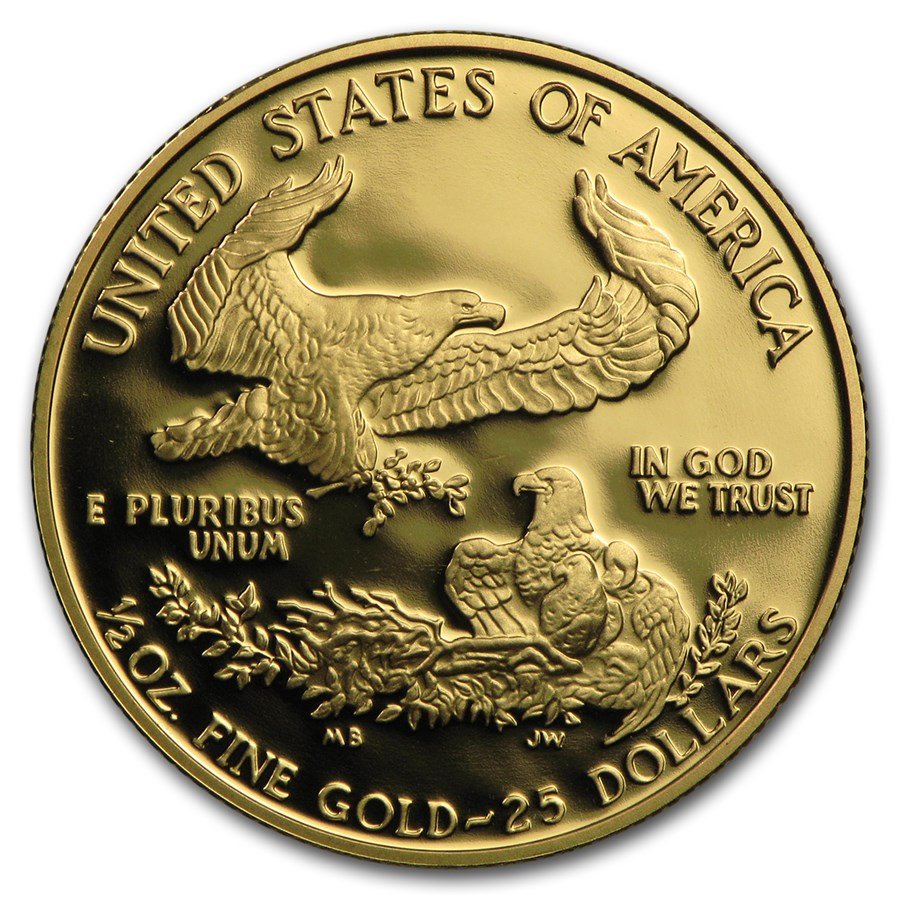 1990-P 1/2 oz Proof American Gold Eagle (w/Box & COA)