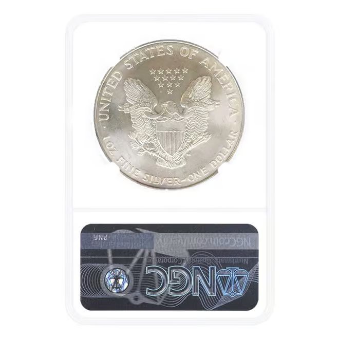 1995 1 oz Silver American Eagle Mint Error Clashed Die NGC MS 69