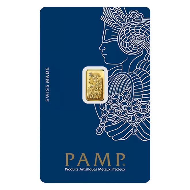 1 Gram Gold Bar PAMP Suisse Lady Fortuna Veriscan .9999 Fine (in Assay)