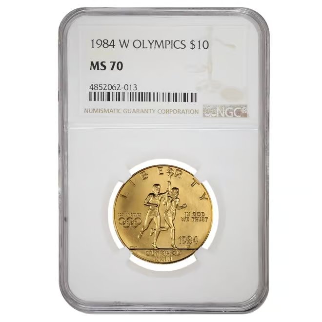 1984 W $10 Olympics Commemorative Gold Coin NGC MS 70