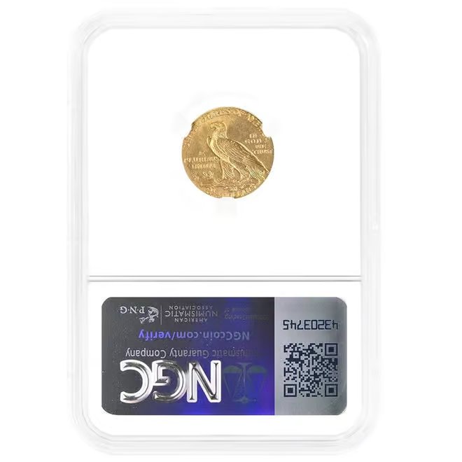 1908 $2.5 Indian Head Quarter Eagle Gold Coin NGC MS 64