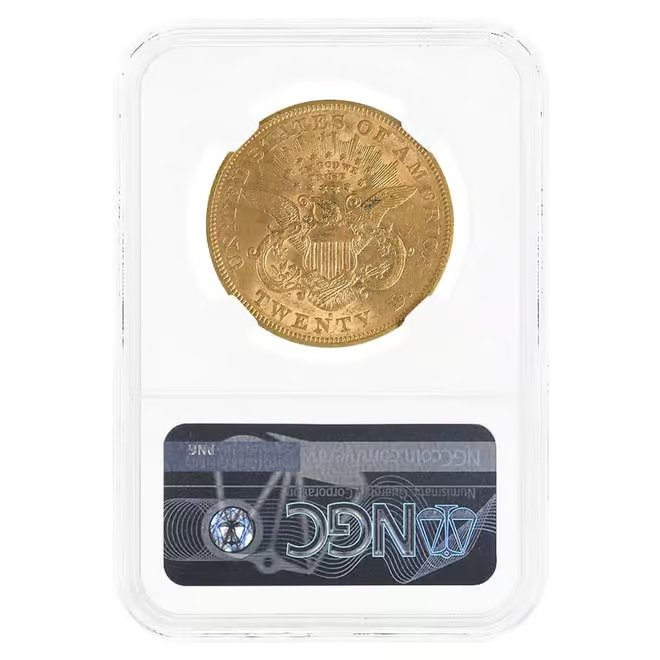 1868 S $20 Liberty Head Double Eagle Gold Coin NGC AU Details