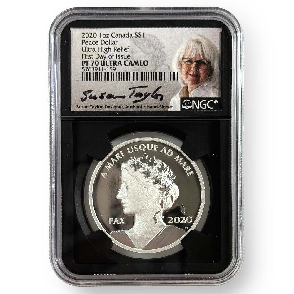 2020 $1 Canadian Peace Dollar PF70 NGC-Susan Taylor Sig.
