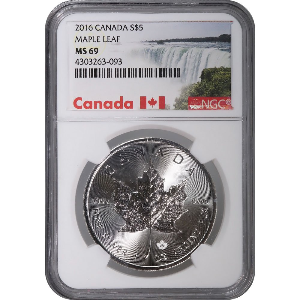 Certified 2016 Silver Maple Leaf 1 oz MS69 NGC